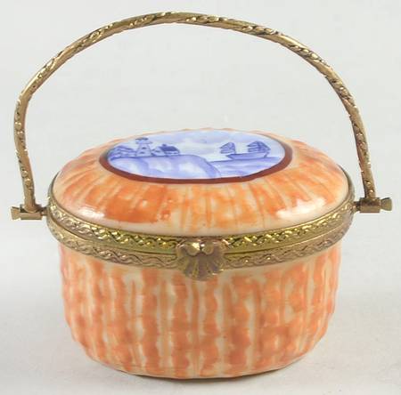 PEINT MAIN LIMOGES BOX Fishing Basket - No Box