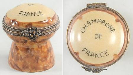 PEINT MAIN LIMOGES BOX Champagne Cork - Nb677, No Box