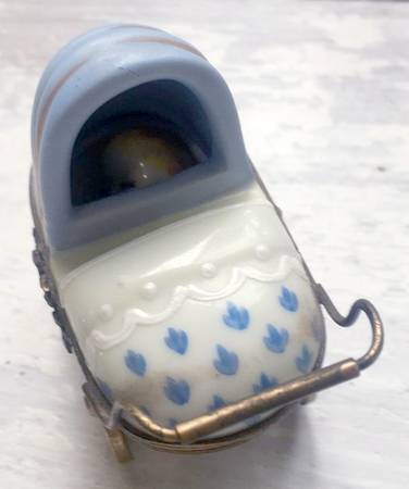 PEINT MAIN LIMOGES BOX Stroller With Baby - Nb681 No Box
