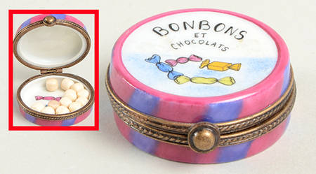 PEINT MAIN LIMOGES BOX Bonbons Et Chocolats-With Bonbons - Nb709, No Box
