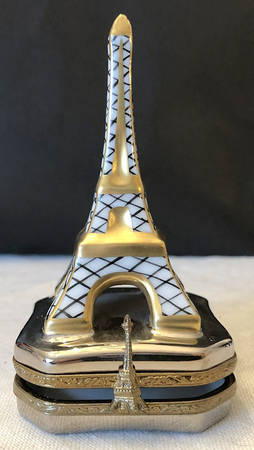 PEINT MAIN LIMOGES BOX Eiffel Tower - No Box