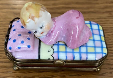 PEINT MAIN LIMOGES BOX Baby Girl-Pink - Nb722, No Box