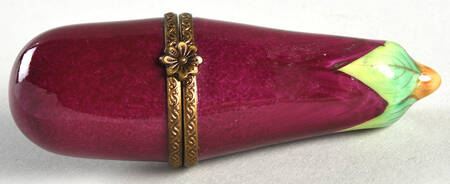 PEINT MAIN LIMOGES BOX Eggplant - Short Stem - No Box