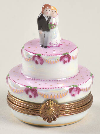 PEINT MAIN LIMOGES BOX Wedding Cake - Nb728, No Box