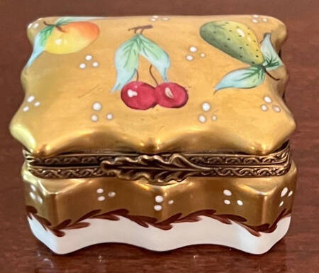 PEINT MAIN LIMOGES BOX Rectangular, Fruit - Nb735, No Box