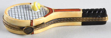 PEINT MAIN LIMOGES BOX Tennis Racquet - Nb741, No Box