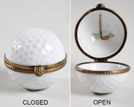 PEINT MAIN LIMOGES BOX Golf Ball - Boxed