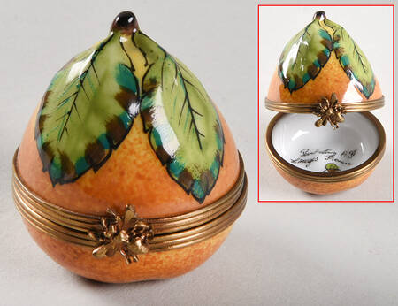 PEINT MAIN LIMOGES BOX Pear - Nb742, No Box