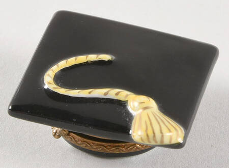 PEINT MAIN LIMOGES BOX Graduation Cap - Nb743, No Box