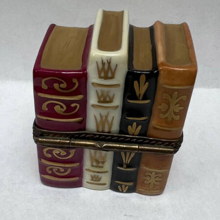 PEINT MAIN LIMOGES BOX Stacks Of Books - Nb749, No Box
