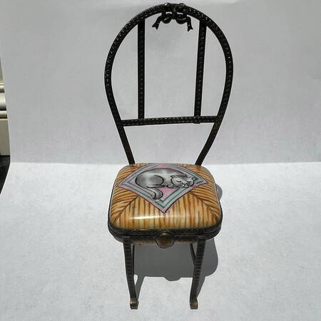 PEINT MAIN LIMOGES BOX Vanity Chair - Nb748, No Box