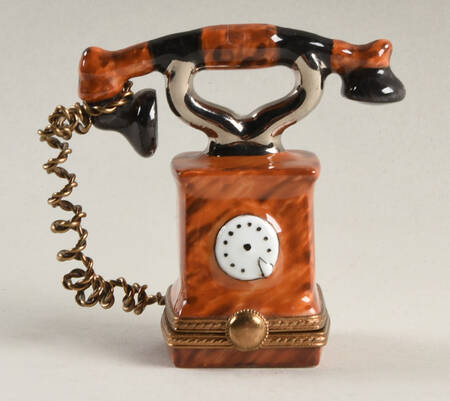 PEINT MAIN LIMOGES BOX Antique Telephone - Nb762, No Box