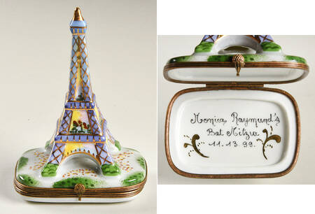 PEINT MAIN LIMOGES BOX Eiffel Tower - Nb765, No Box