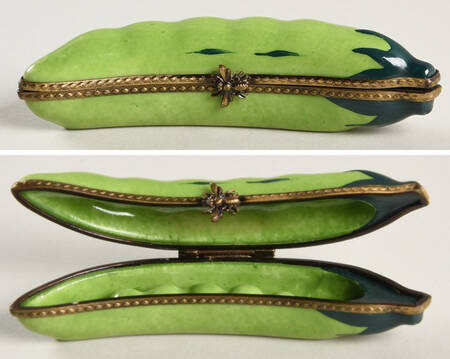 PEINT MAIN LIMOGES BOX Green Pea - Nb782, No Box