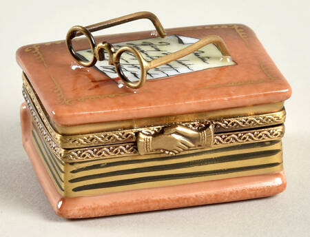PEINT MAIN LIMOGES BOX Book And Glasses - Nb693, No Box