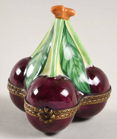 PEINT MAIN LIMOGES BOX Cherries - Nb847, No Box