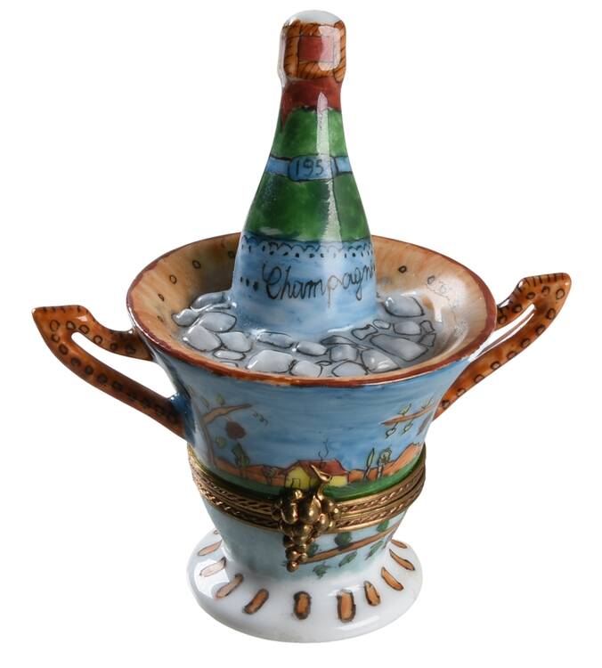 PEINT MAIN LIMOGES BOX Champagne Bucket - Nb867, No Box