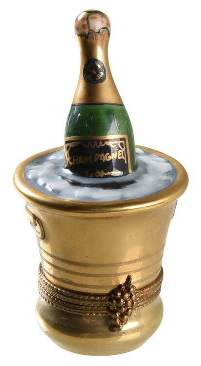 PEINT MAIN LIMOGES BOX Champagne Bucket Gold - Nb866, No Box