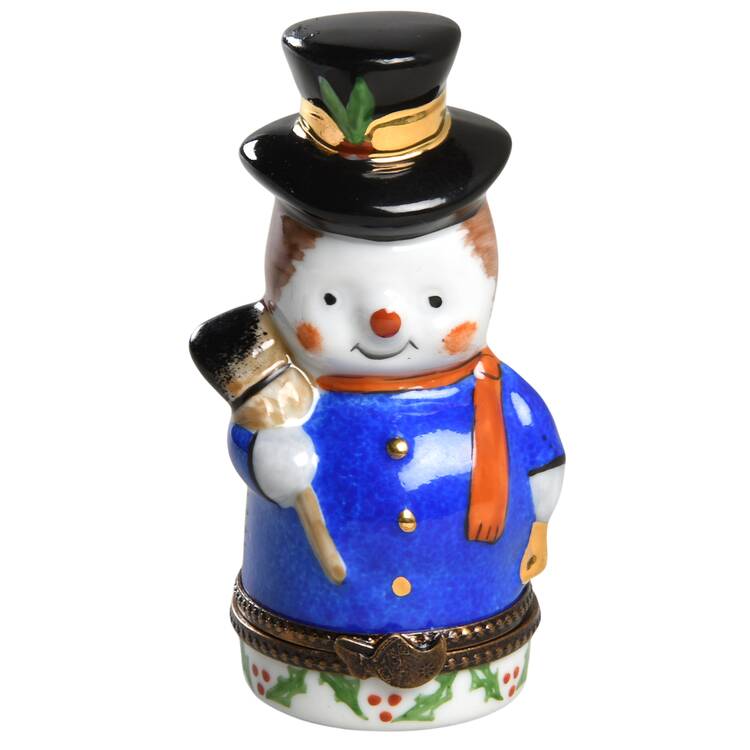 PEINT MAIN LIMOGES BOX Snowman - No Box Nb874