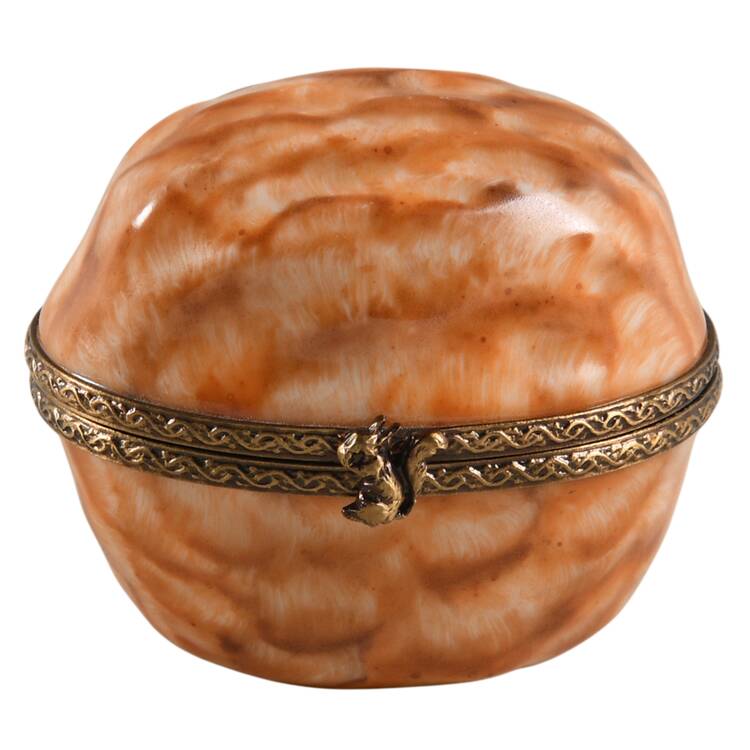 PEINT MAIN LIMOGES BOX Walnut - Nb724, No Box