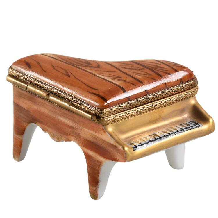 PEINT MAIN LIMOGES BOX Piano-Brown - Nb718, No Box