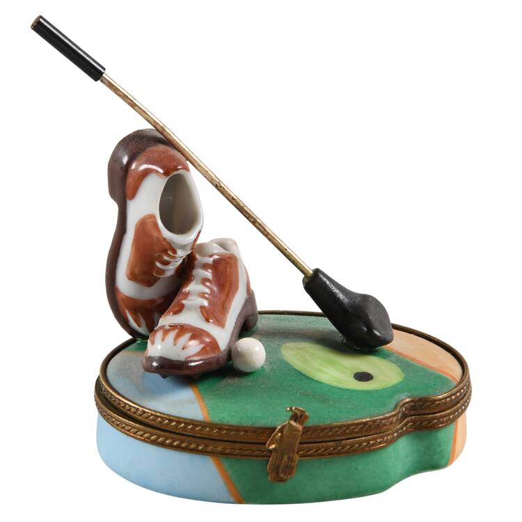 PEINT MAIN LIMOGES BOX Golf Shoes & Club - No Box Nb879