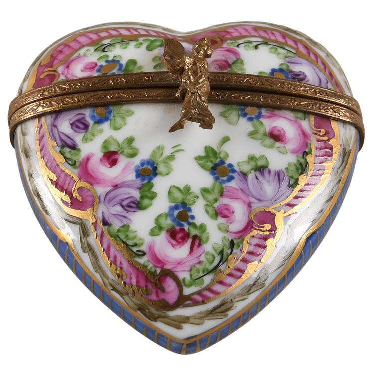 PEINT MAIN LIMOGES BOX Rose Heart-Perfume - No Box