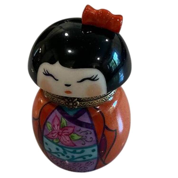 PEINT MAIN LIMOGES BOX Kokeshi Doll - Nb901, No Box