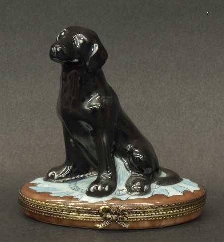 PEINT MAIN LIMOGES BOX Black Labrador - No Box