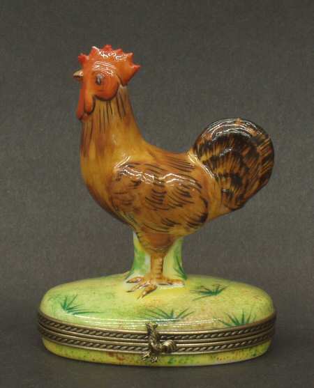PEINT MAIN LIMOGES BOX Rooster - Boxed