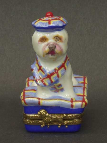 PEINT MAIN LIMOGES BOX Scottie Dog - Boxed