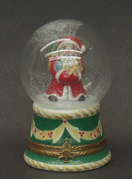 PEINT MAIN LIMOGES BOX Santa Snow Globe - No Box