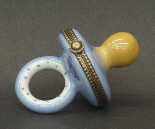 PEINT MAIN LIMOGES BOX Pacifier-Blue - Boxed