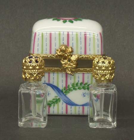 PEINT MAIN LIMOGES BOX Box-Floral W/ 2 Flacons - Boxed