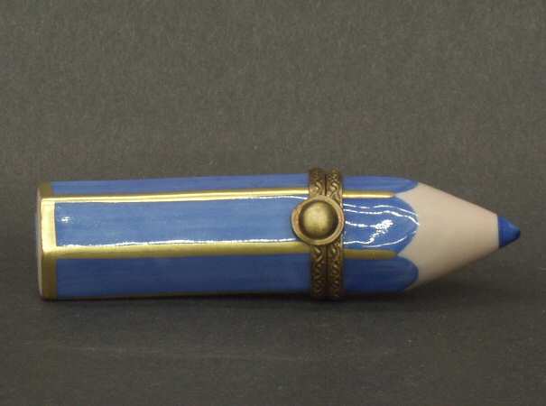 PEINT MAIN LIMOGES BOX Blue Pencil - Boxed