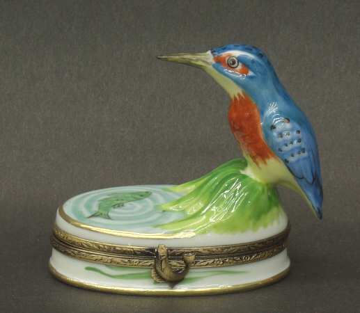 PEINT MAIN LIMOGES BOX King Fisher - Boxed