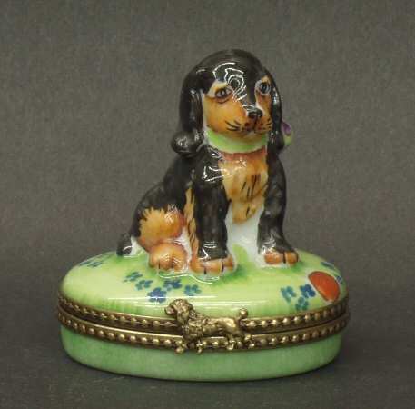 PEINT MAIN LIMOGES BOX Puppy - Boxed
