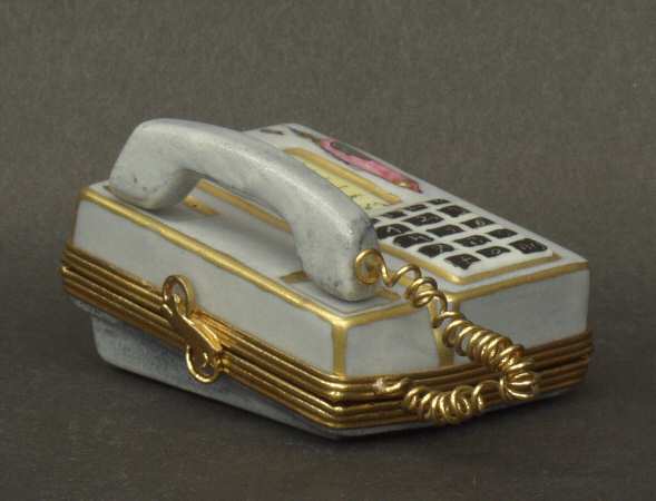PEINT MAIN LIMOGES BOX Telephone - Boxed