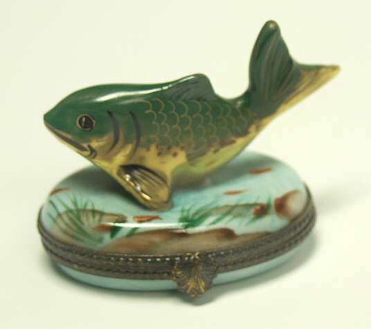 PEINT MAIN LIMOGES BOX Fish - Boxed