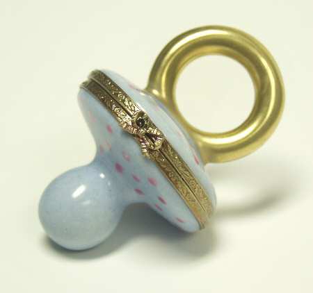PEINT MAIN LIMOGES BOX Pacifer-Gold/Blue - Boxed