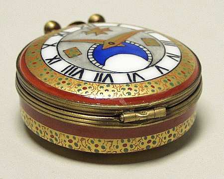 PEINT MAIN LIMOGES BOX Pocket Watchw/White Face - No Box