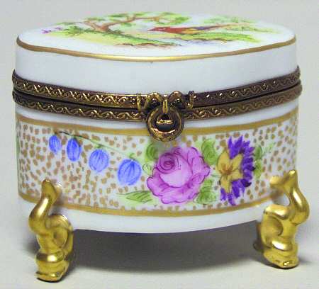 PEINT MAIN LIMOGES BOX Bird/Fish - With Box Bx344