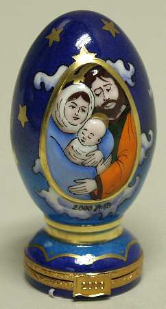 PEINT MAIN LIMOGES BOX Holy Family - No Box