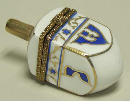 PEINT MAIN LIMOGES BOX Dreidel - With Box Bx367