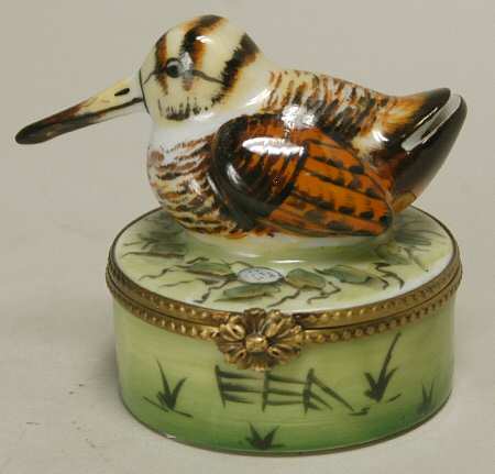 PEINT MAIN LIMOGES BOX Woodcock - With Box Bx348