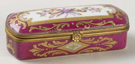 PEINT MAIN LIMOGES BOX Burgandy Box - Boxed