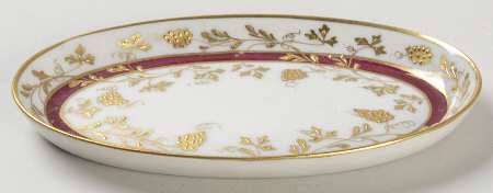 PEINT MAIN LIMOGES BOX Burgandy Pin Tray - Boxed