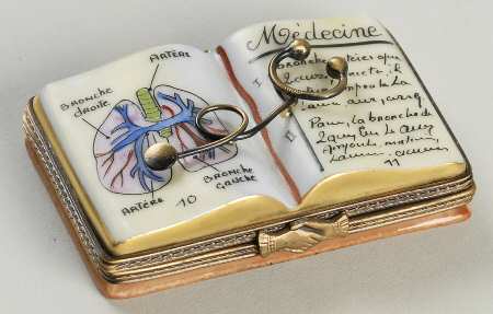 PEINT MAIN LIMOGES BOX Medecine Book - Boxed