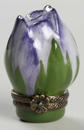 PEINT MAIN LIMOGES BOX Tulip - Purple - Boxed