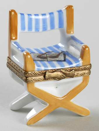 PEINT MAIN LIMOGES BOX Beach Chair - Nb448, No Box